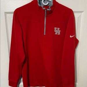 Nike Red UH Embroidered Quarter-Zip Pullover